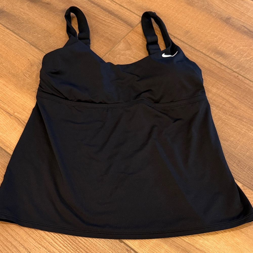 Nike Black Swim Tankini Top with White Swoosh